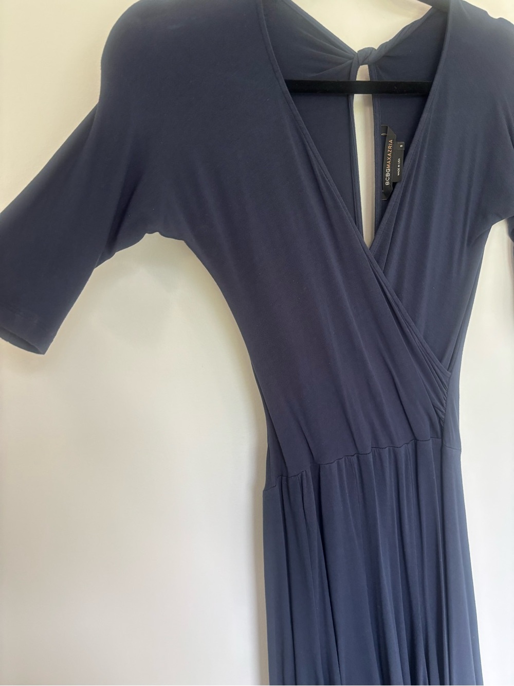 BCBG Max Azria Wrap Navy Midi Dress